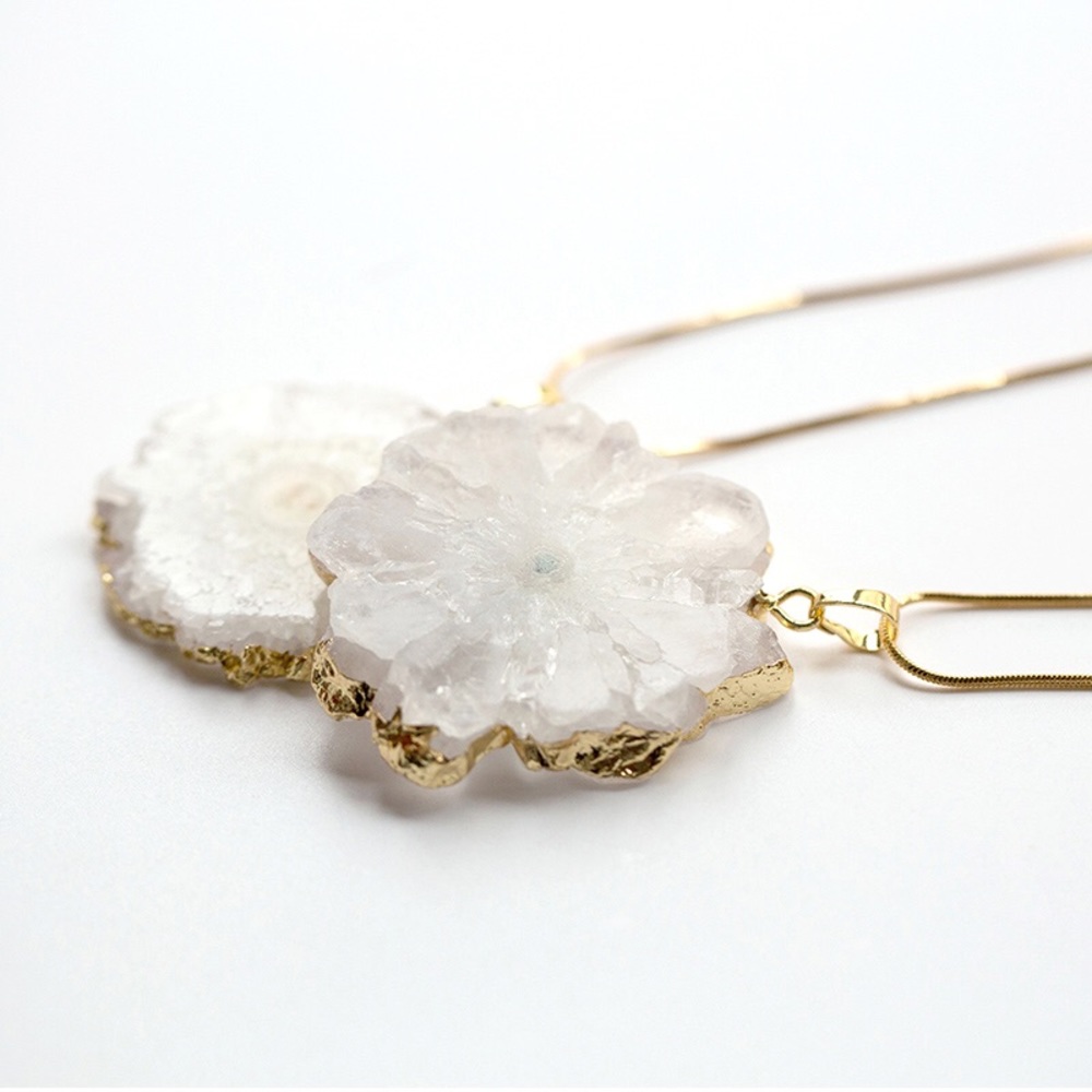 Handmade white crystal necklace by local artist